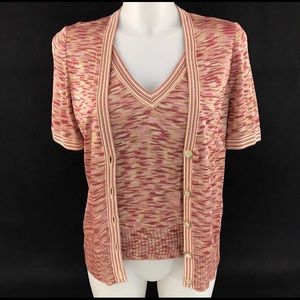 St John Sport Twinset Tank Top Cardigan Medium